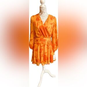 NWT Maison Tara Tangerine Floral party Dress size 10